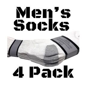 Men's White Crew Socks New With Tags 4 Pair Pack Size‎ 9-11